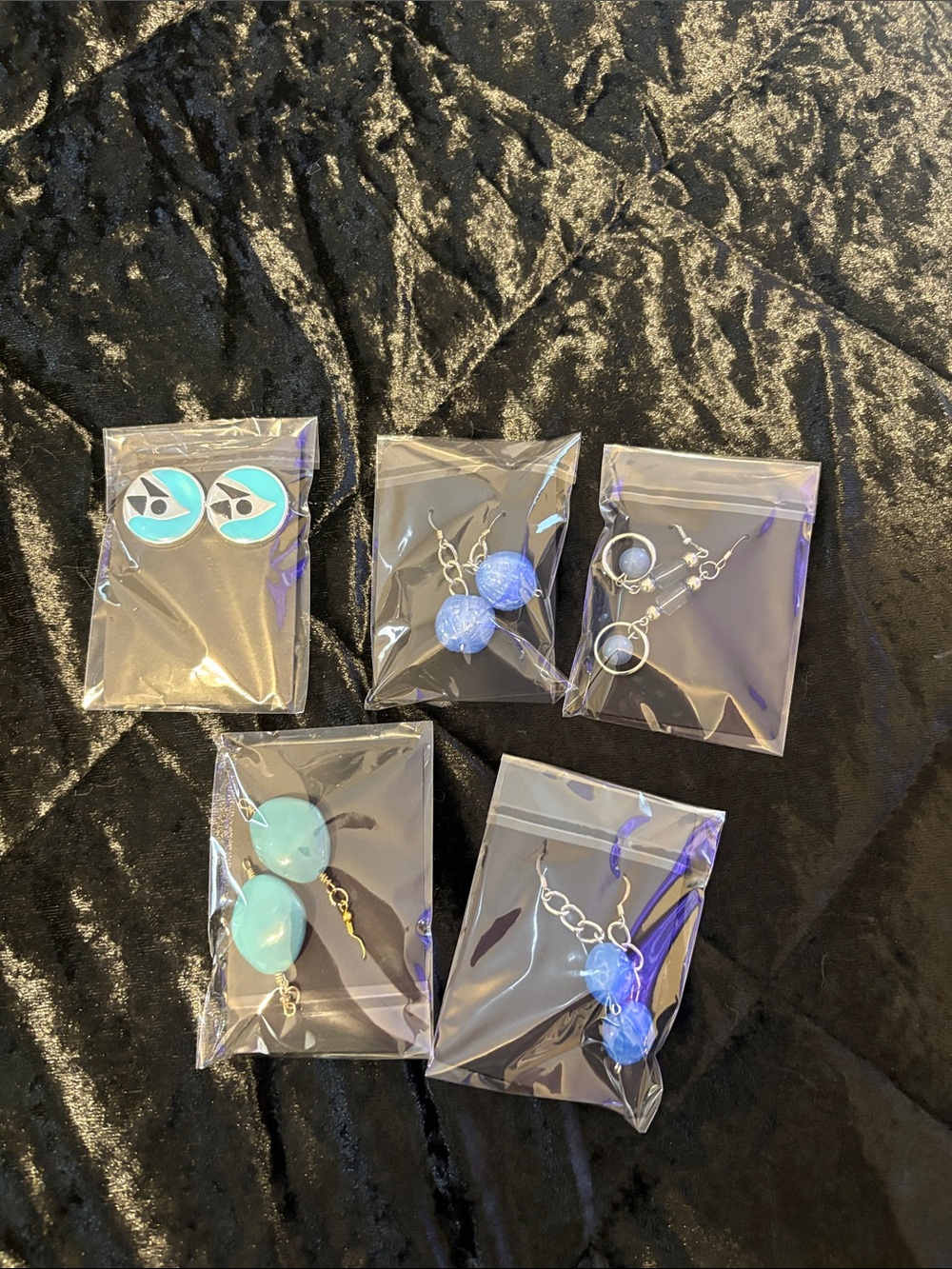 Blue and Teal Kids Earrings Set - Pack of 5